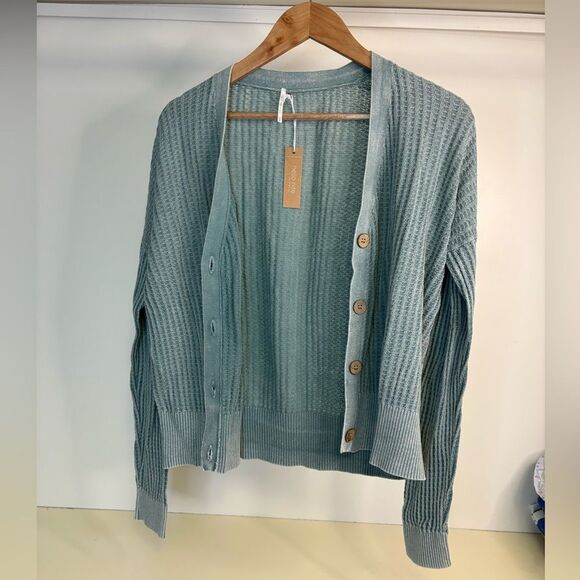 NWT Hello Nite Cardigan Sea Green size Medium - Picture 1 of 3